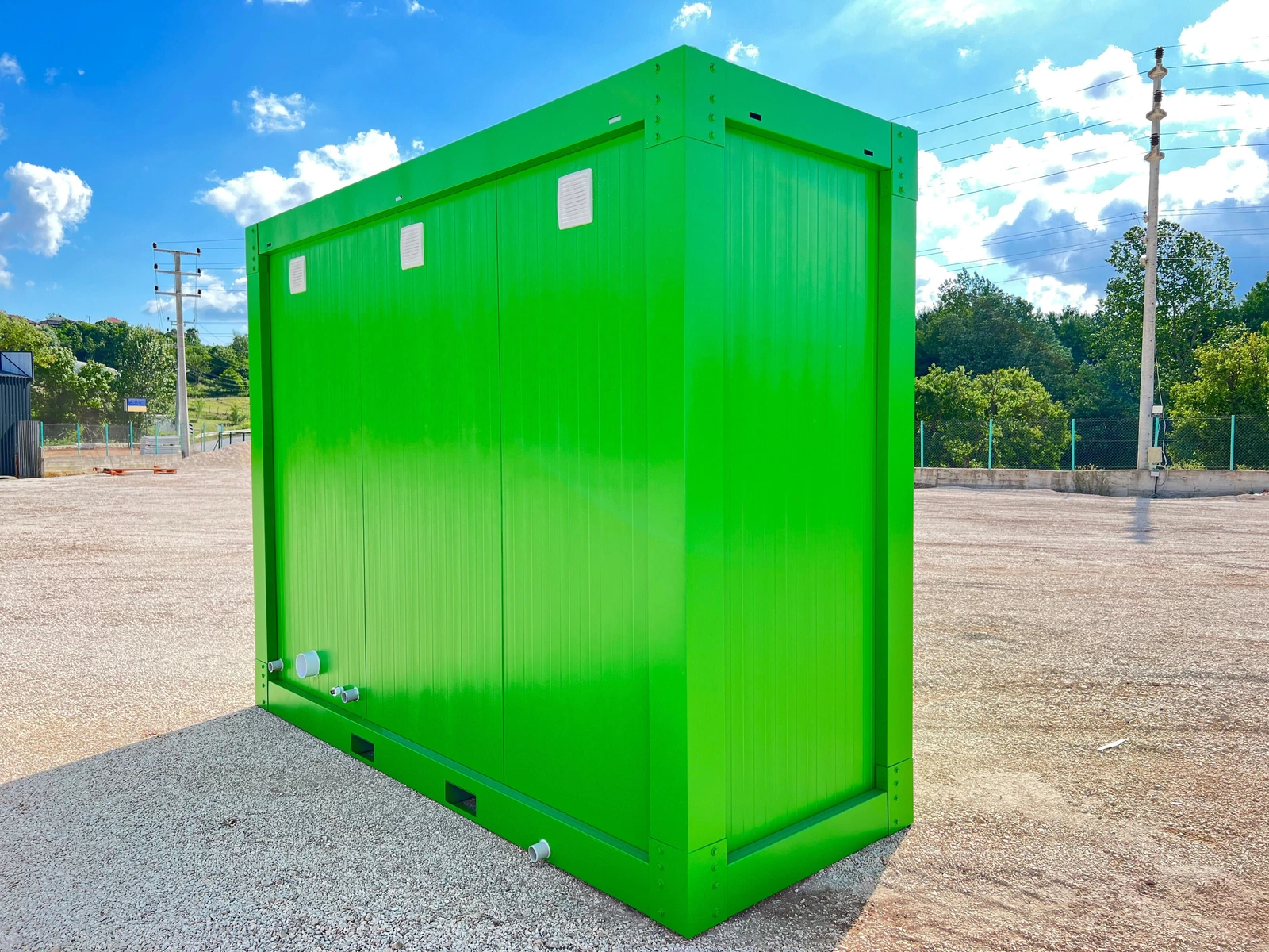 110x300 Grün WC Umkleide Container (DE)