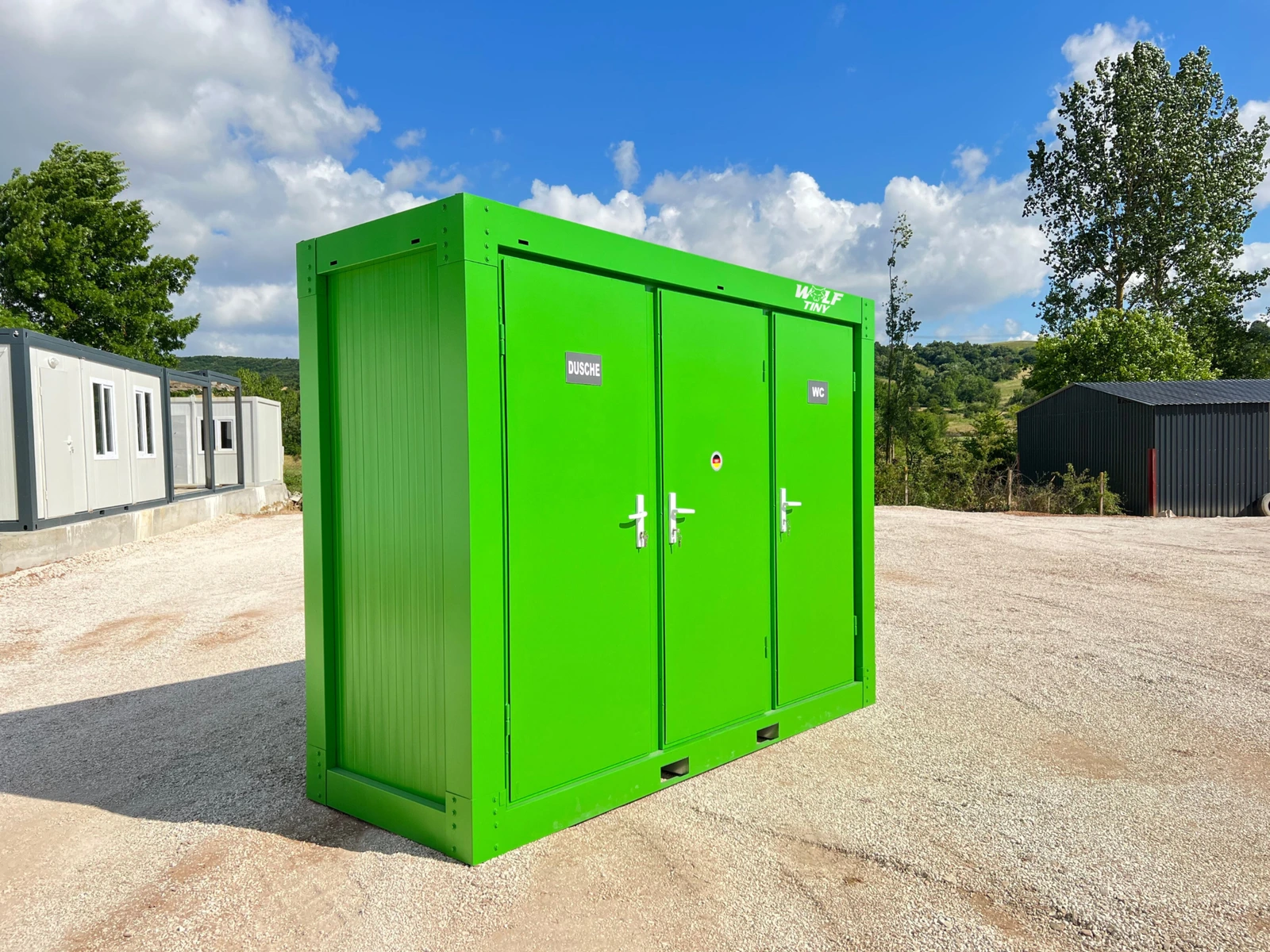 110x300 Grün WC Umkleide Container (DE)