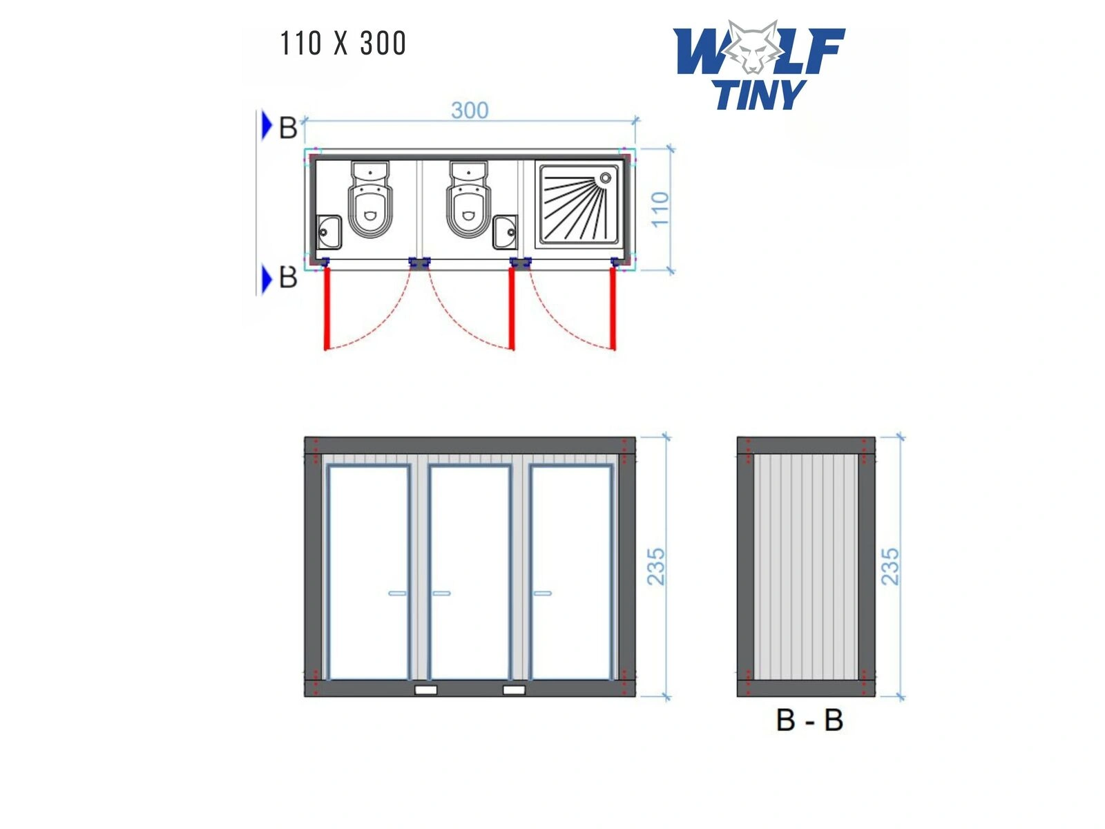 110x300 WC WC Dusche (DE)