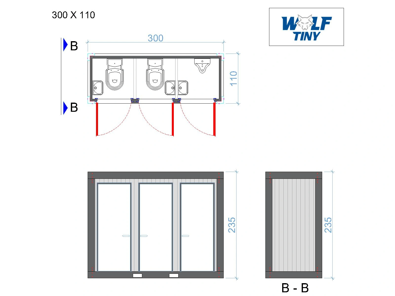 110x300 WC WC Urinal (DE)