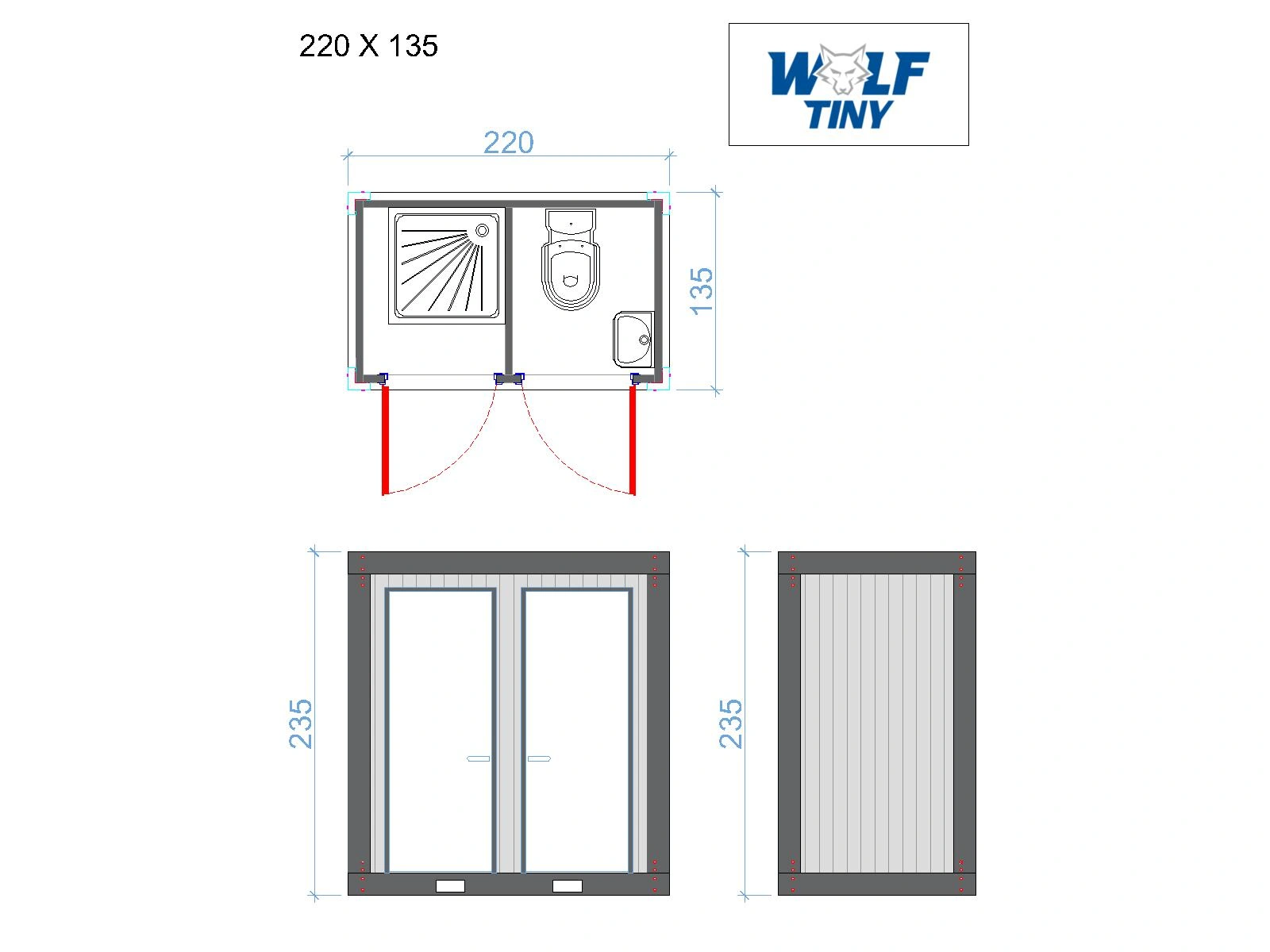 135x220 Grün WC Dusche (DE)