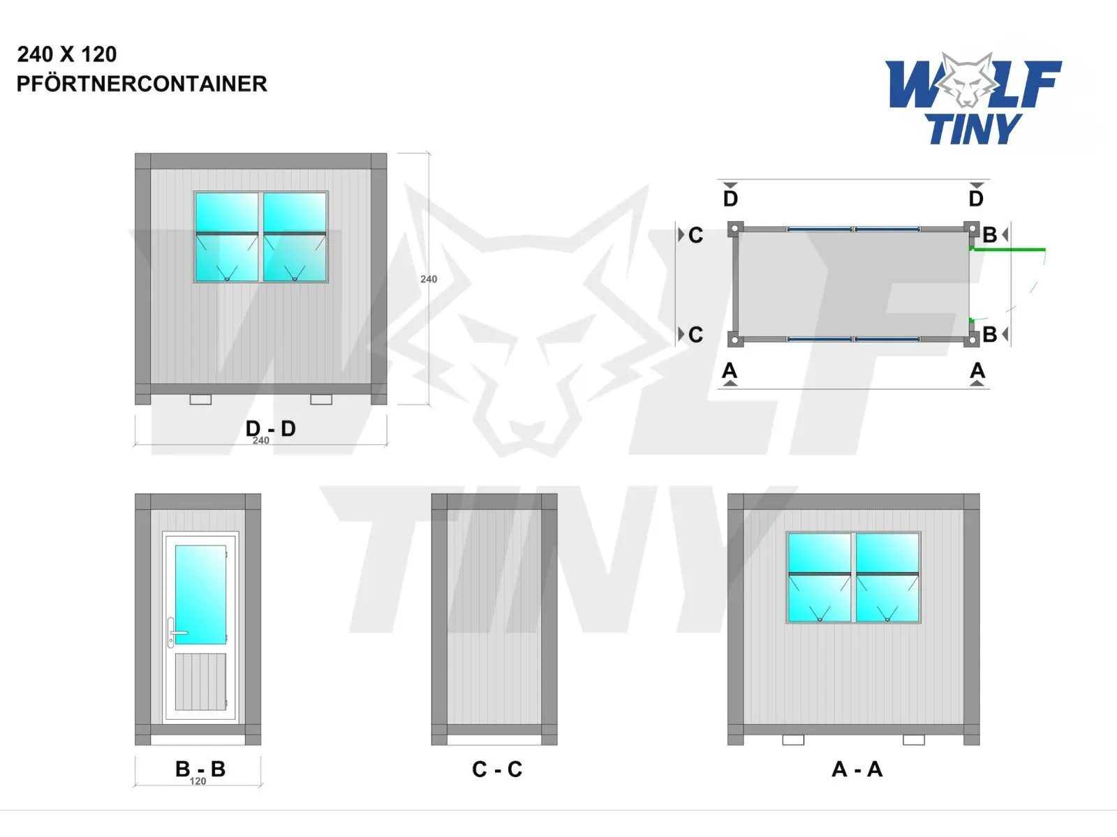 120x240 Pförtnercontainer (DE)