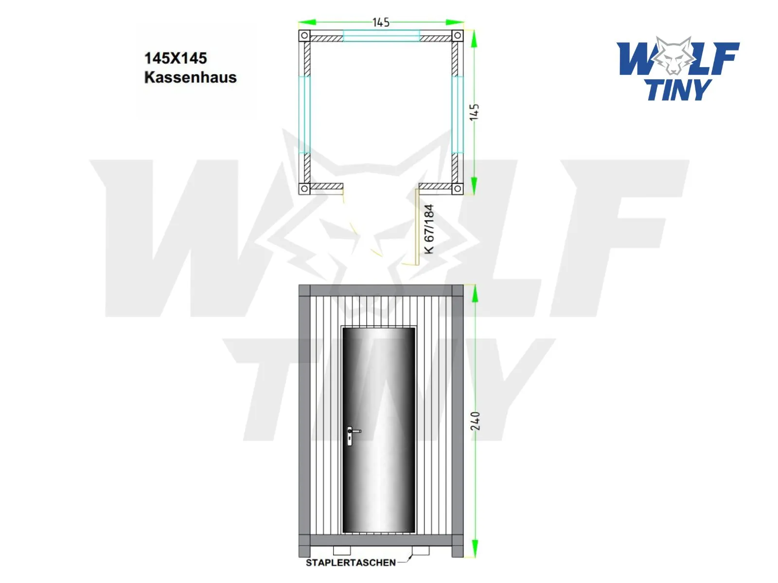 145x145 Anthrazit Pförtnercontainer (DE)