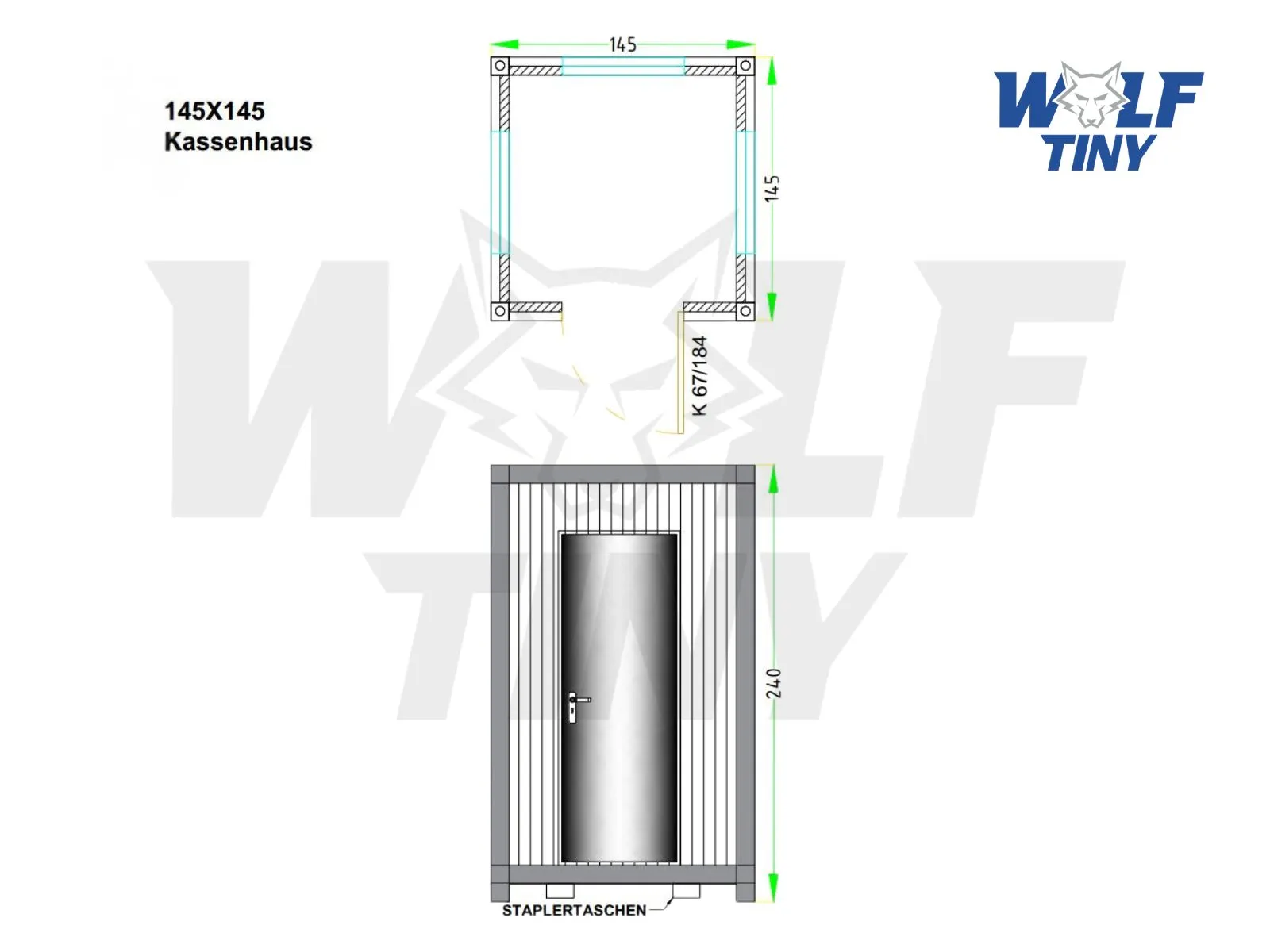 145x145 Weiss Pförtnercontainer (DE)