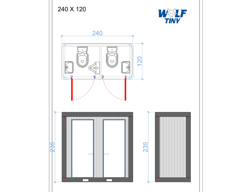 120x240 WC WC Urinal (DE)